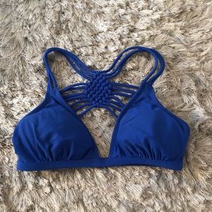royal blue strapped back swim top